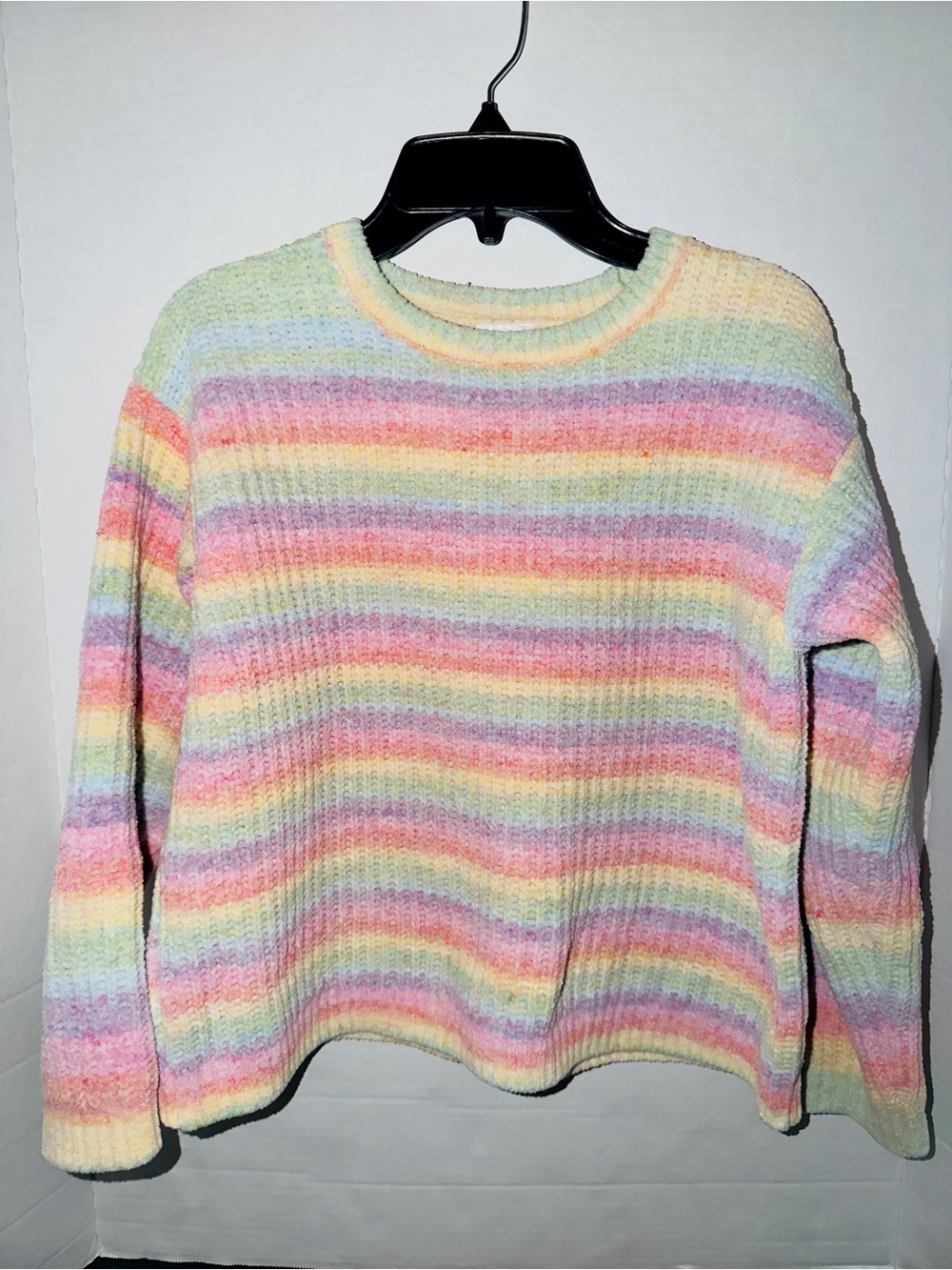 jumping beans Pastel Rainbow Striped Crewneck Sweater